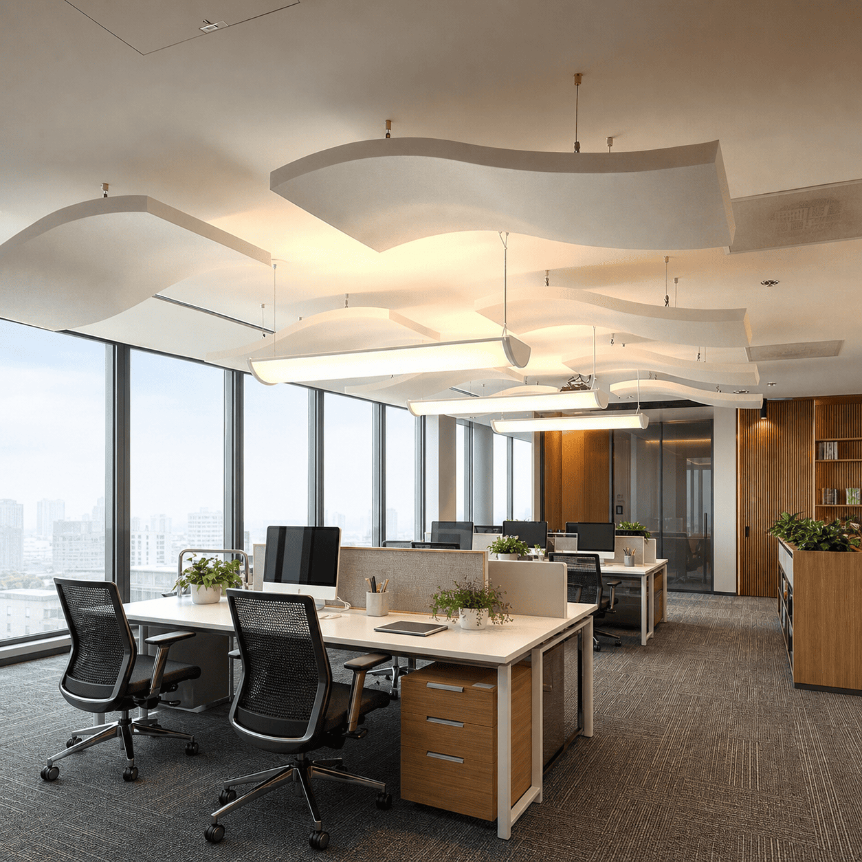 Sound Absorbing Acoustic Ceiling Panels for Interior Decoration
