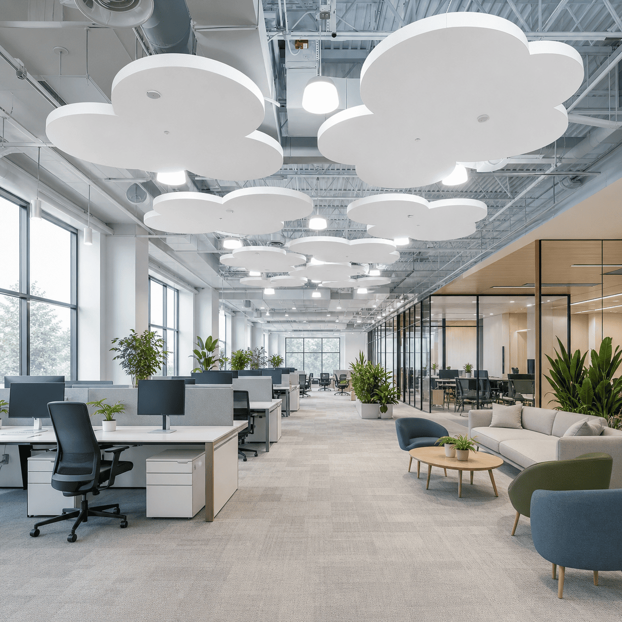 Acoustic Ceiling Panels for Office Sound Absorption and Noise Reduction