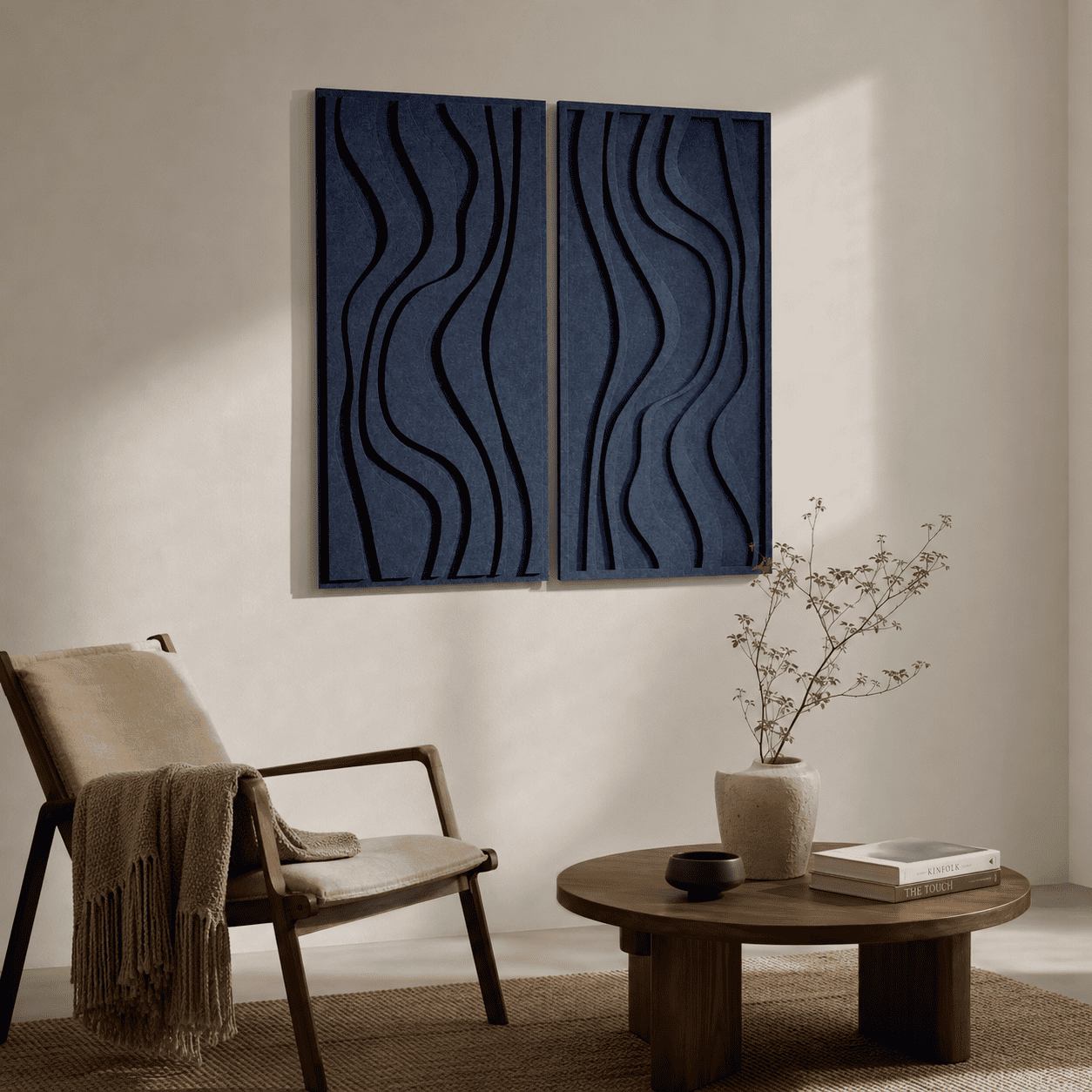 3D Wave Polyester Acoustic Wall Panel | Decorative Sound Absorbing Panel for Office, Studio, Meeting Room & Home