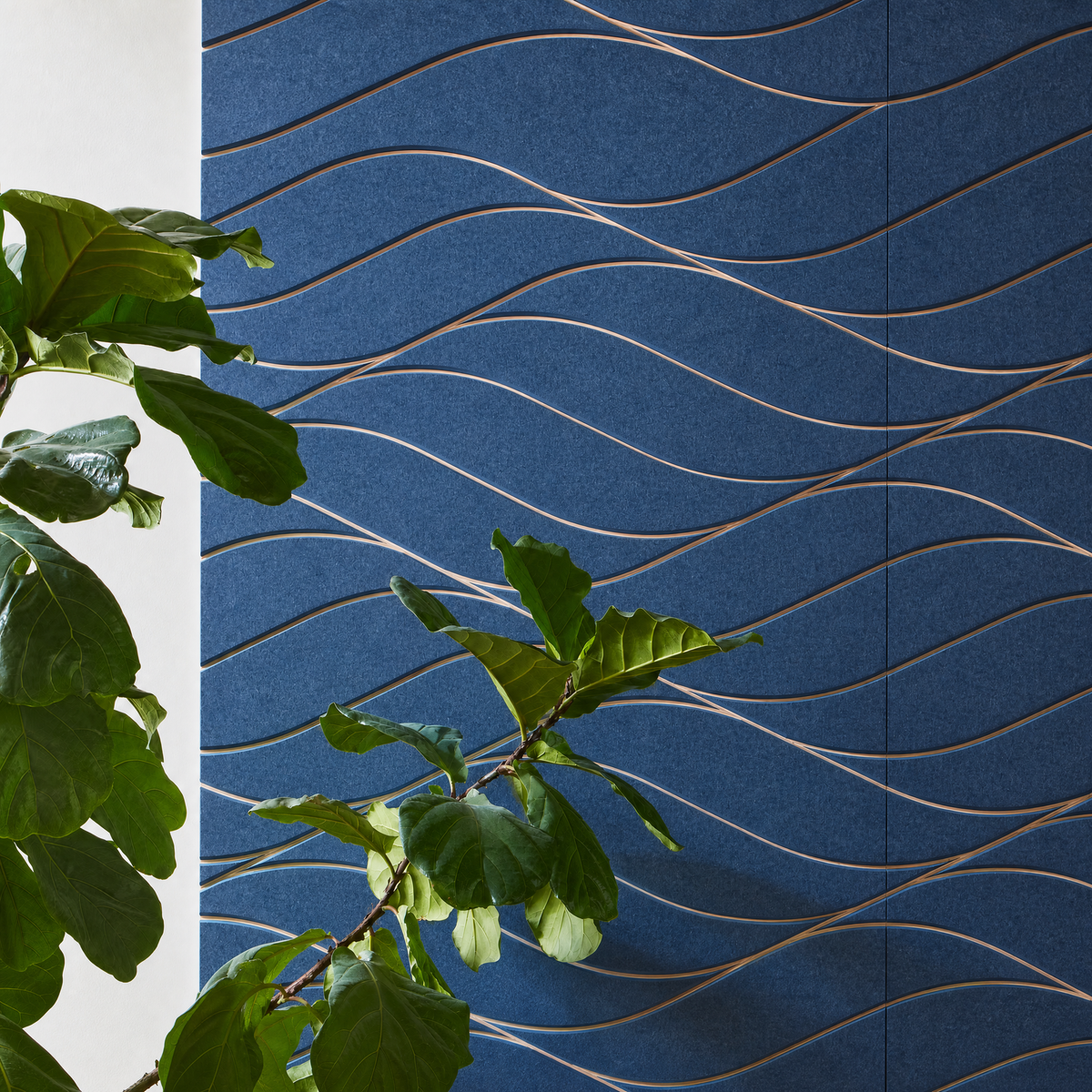3D Wave Grooved Felt-Laminated Polyester Fiber Acoustic Wall Panels